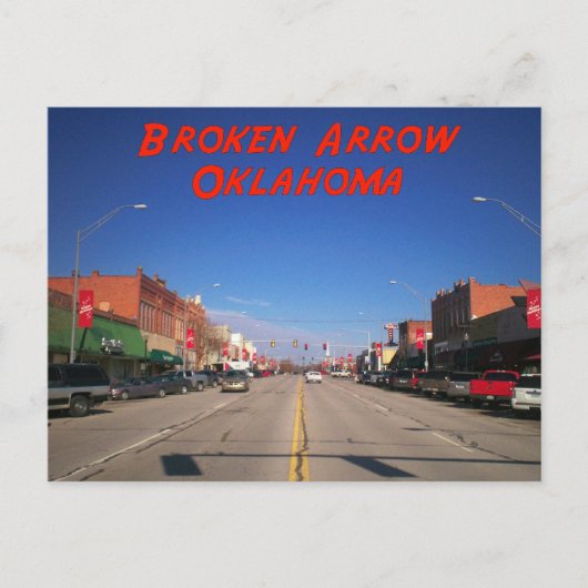 Broken Arrow Oklahoma Downtown Uitzicht Briefkaart (Voorkant)