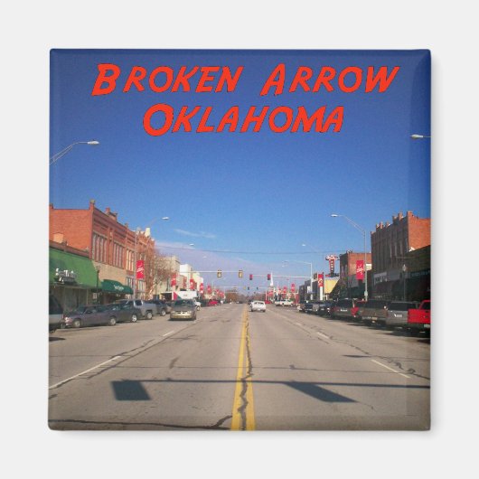 Broken Arrow Oklahoma Downtown Uitzicht Magneet (Voorkant)