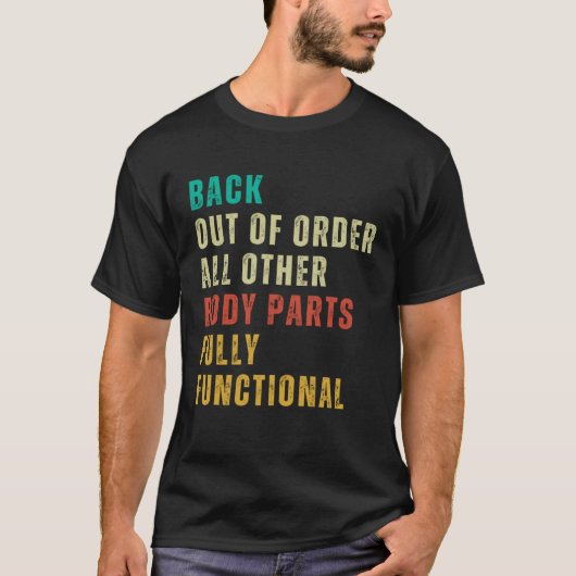 Broken Back  Post Surgery Gag  Get Well Soon T-shirt (Voorkant)