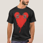 Broken Bleeding Skateboard Heart T-shirt (Voorkant)