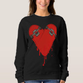 Broken Bleeding Skateboard Heart Trui (Voorkant)