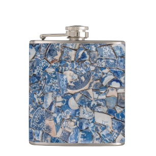 Broken Blue China Flask van Mudlark Heupfles