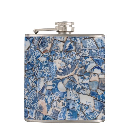 Broken Blue China Flask van Mudlark Heupfles (Voorkant)
