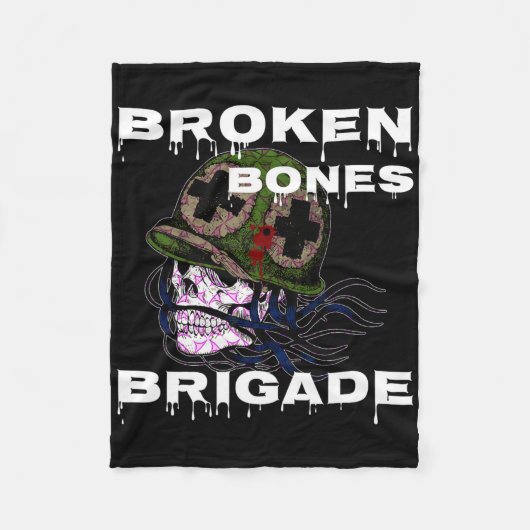 Broken Bones Brigade' Schedel Skateboarden Fleece Deken (Voorkant)