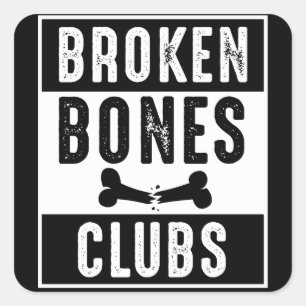 Broken Botten Club Vierkante Sticker