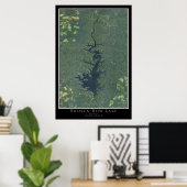 Broken Bow Lake Oklahoma Satellite Poster Map (Thuiskantoor)