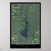 Broken Bow Lake Oklahoma Satellite Poster Map (Voorkant)