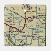 Broken Bow OK  kaart Keramisch Ornament (Achterkant)
