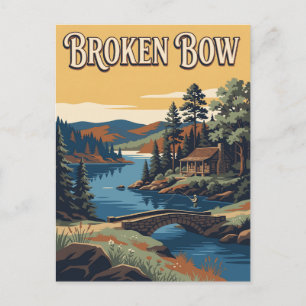 Broken Bow Oklahoma Meer Retro Vintage Poster Briefkaart