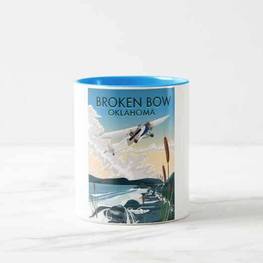 Broken Bow Oklahoma Tweekleurige Koffiemok (Center)