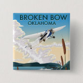 Broken Bow Oklahoma Vierkante Button 5,1 Cm (Voorkant)