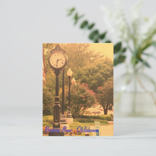 Broken Bow's Library Clock Briefkaart (Staand voorkant)