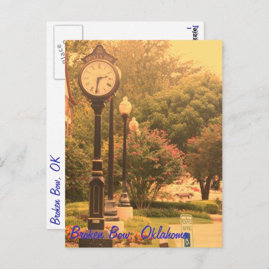 Broken Bow's Library Clock Briefkaart (Voorkant / Achterkant)