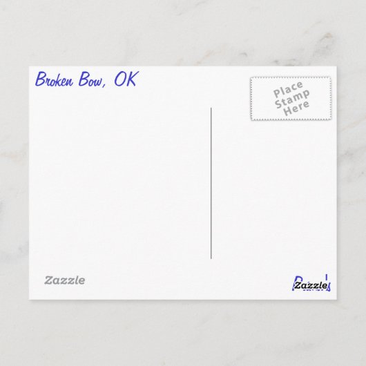 Broken Bow's Library Clock Briefkaart (Achterkant)