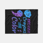 Broken Crayons nog steeds Colour Suicide Awareness Fleece Deken (Voorkant (Horizontaal))