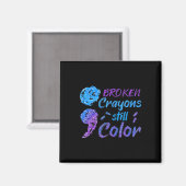 Broken Crayons nog steeds Colour Suicide Awareness Magneet (Voorkant / Achterkant)