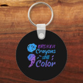 Broken Crayons nog steeds Colour Suicide Awareness Sleutelhanger (Voorkant)