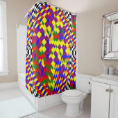 Broken Cube door Kenneth Yoncich Douchegordijn (In situ)