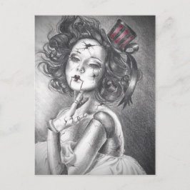 Broken Doll Briefkaart Creepy Doll Carnival Doll