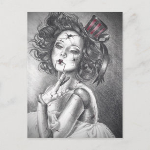 Broken Doll Briefkaart Creepy Doll Carnival Doll