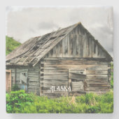 Broken Down Cabin in Alaska Stenen Onderzetter (Voorkant)