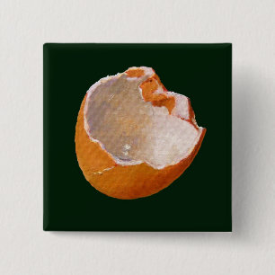 BROKEN EGG SHELL: KUNST: REALISME VIERKANTE BUTTON 5,1 CM