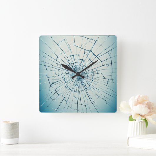 broken glass, cracked vierkante klok (Huis)
