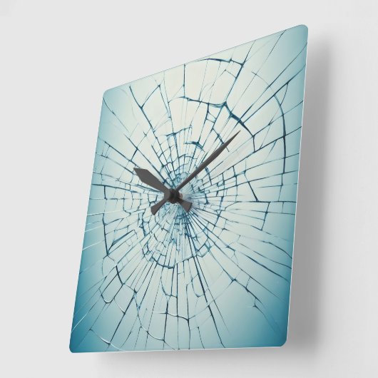 broken glass, cracked vierkante klok (Hoek)