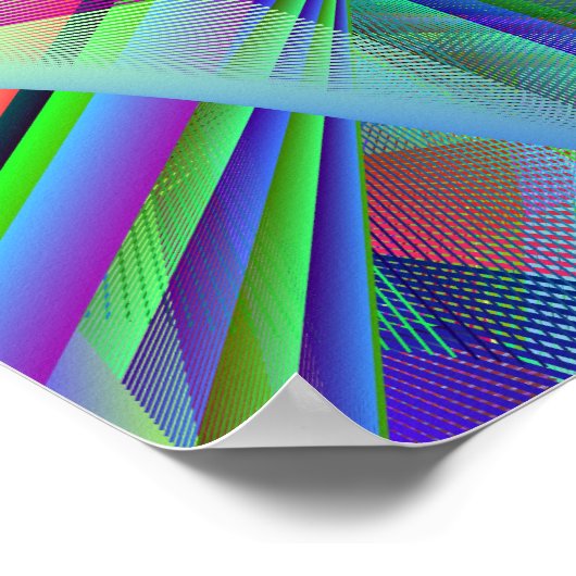 Broken Glass Fractured Crystal Line Art Poster (Hoek)