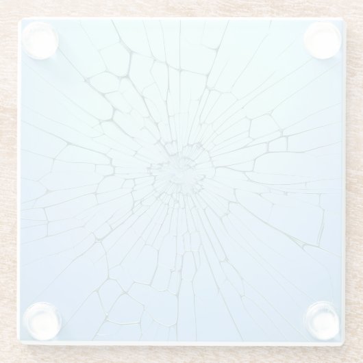 broken glass,  glazen onderzetter (Achterkant)