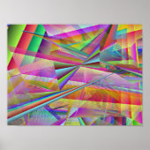 Broken Glass Shattered Mirror Line Art Poster (Voorkant)