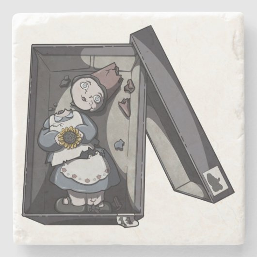 Broken Gnome Stenen Onderzetter (Voorkant)