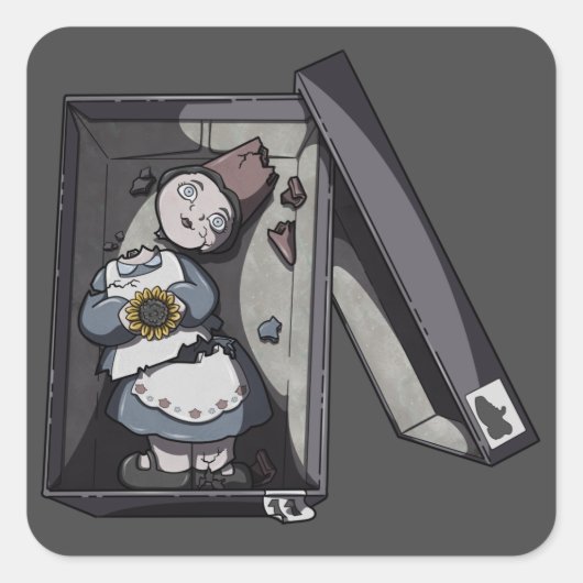 Broken Gnome Vierkante Sticker (Voorkant)