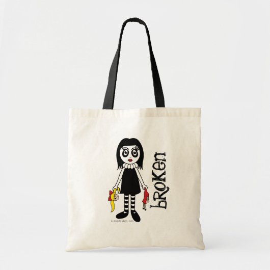 Broken Goth Doll Tote Bag (Voorkant)