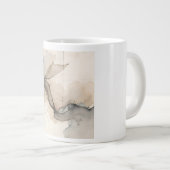 "Broken Grid" Japandi Linen Pattern | Faded Wabi-S Grote Koffiekop (Voorkant rechts)