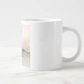 "Broken Grid" Japandi Linen Pattern | Faded Wabi-S Grote Koffiekop (Rechts)