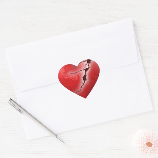 Broken Heart Anti-Valentine Hart Sticker (Envelop)