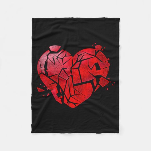 Broken Heart Anti Valentines Day Fleece Deken (Voorkant)