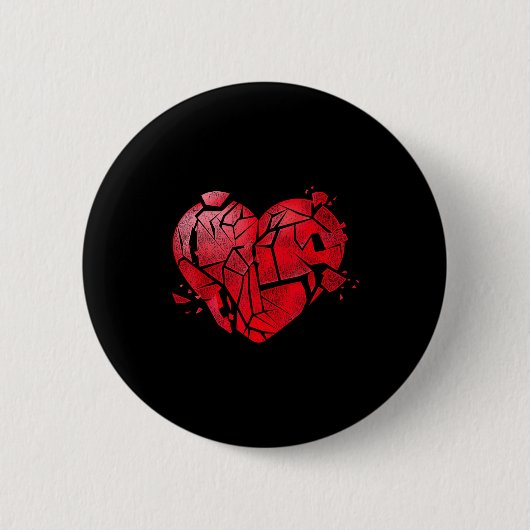 Broken Heart Anti Valentines Day  Ronde Button 5,7 Cm (Voorkant)