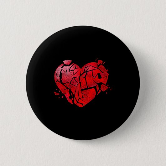 Broken Heart Anti Valentines Day  Ronde Button 5,7 Cm (Voorkant)