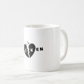 Broken Heart Black Doodle Koffiemok (Voorkant rechts)