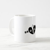Broken Heart Black Doodle Koffiemok (Voorkant links)