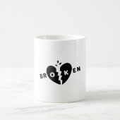 Broken Heart Black Doodle Koffiemok (Center)