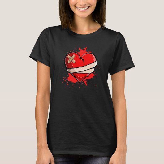 Broken Heart Breakup Divorce Ex Couple T-shirt (Voorkant)