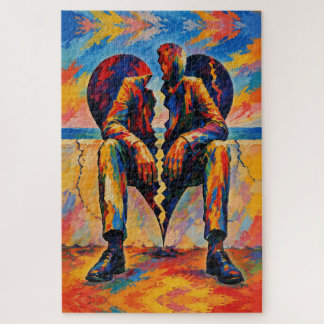 Broken Heart by the Sea – Fauvist Symbolic Paintin Legpuzzel