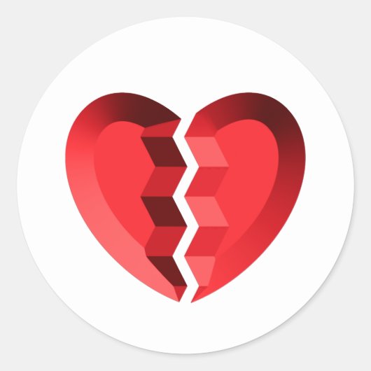 Broken Heart Club/Stickers Ronde Sticker (Voorkant)