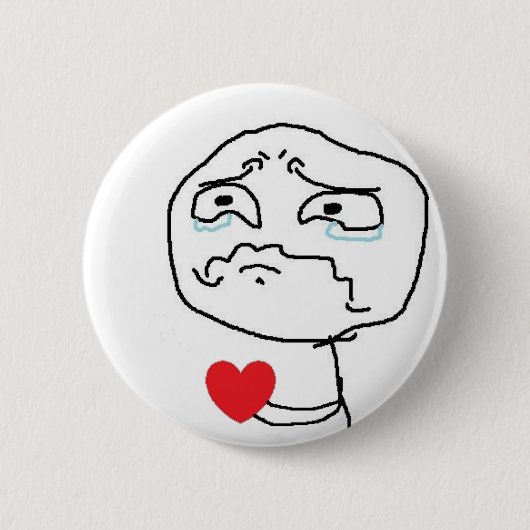Broken Heart Comic Face Ronde Button 5,7 Cm (Voorkant)