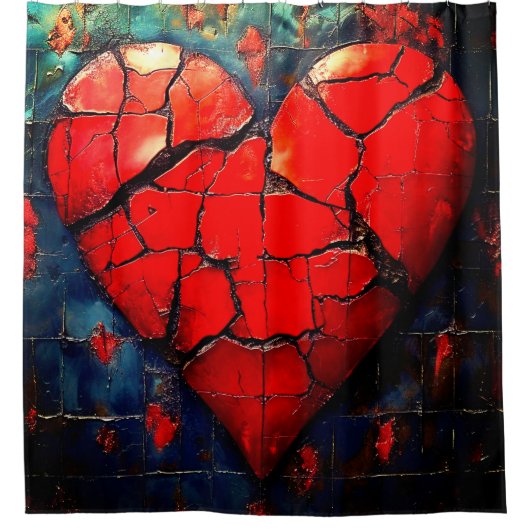 Broken Heart Douchegordijn (Voorkant)