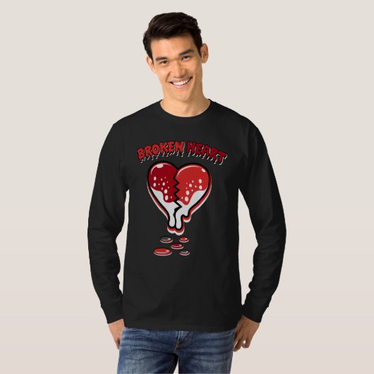 Broken Heart Dripping Chile Red 9s Matching T-shirt (Voorkant volledig)