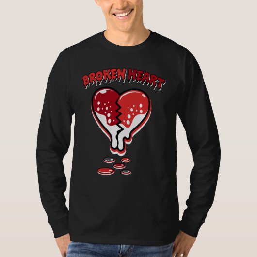 Broken Heart Dripping Chile Red 9s Matching T-shirt (Voorkant)